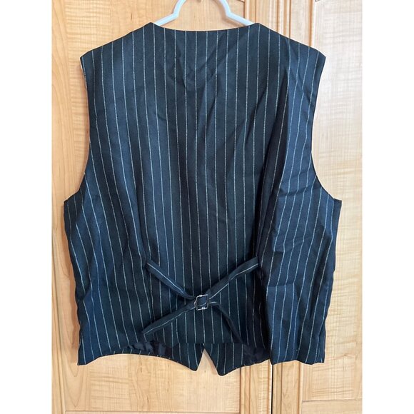 Mens Costume L Pinstripe Vest With Bow Tie Necktie Pocket Watch & Accessories - Picture 4 of 7
